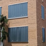 A 1926 Little Havana building with storm shutters up for Hurricane Irma